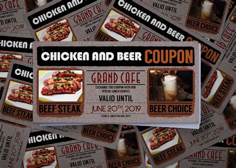 Beer Cardboard Coupon Card Design Template - 99Effects