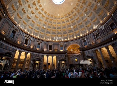 Interior oculus dome in Pantheon, Rome, Italy Stock Photo - Alamy