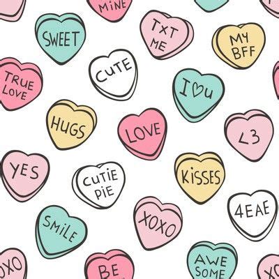 Candy Hearts Fabric, Wallpaper and Home Decor | Spoonflower