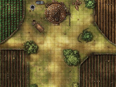 Farm Battle Map, Dnd Battle Map, D&D, Battlemap, Dungeons and Dragons, 5e, Roll20, Fantasy ...