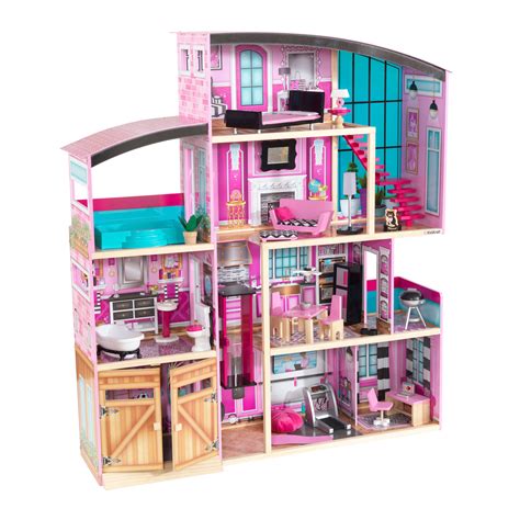 Kids Dollhouse Children Play Girls Toys Shimmer Mansion Christmas Gift ...