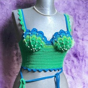 Mermaid Crochet Top Crochet Bralette Knit Bikini Top - Etsy