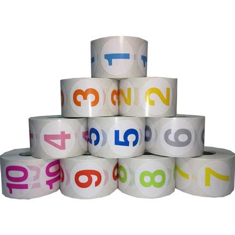 Color Coded Number Labels | Numbers 1-10 Stickers | InStockLabels.com