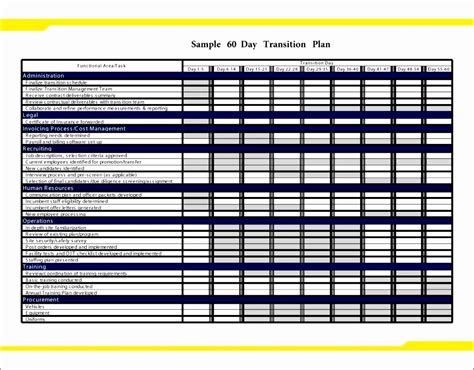 Software Project Transition Plan Template Excel