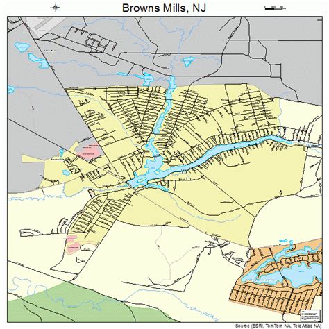 Browns Mills New Jersey Street Map 3408455