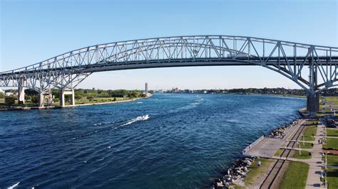 Michigan Exposures: A Drone Shot of the Blue Water Bridge