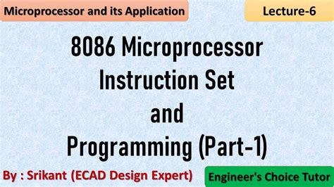 8086 Instruction set and programming(Part-1) | Microprocessor and its ...