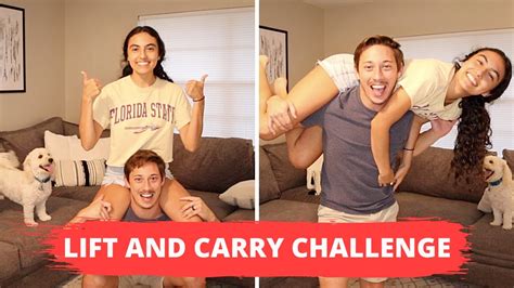 COUPLES LIFT AND CARRY CHALLENGE *SO FUNNY* - YouTube