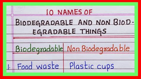 Biodegradable and non biodegradable things | 5 | 10 Biodegradable and ...