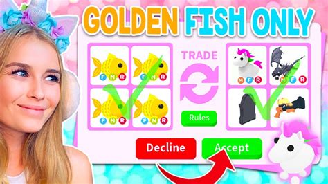 TRADING GOLDEN FISH ONLY In Adopt Me! (Roblox) - YouTube