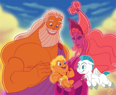 Hercules and Pegasus and Hercules's parents, Zeus and Hera from ...