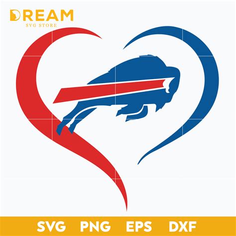 Buffalo Bills heart svg, Bills heart svg, Nfl svg, png, dxf, eps digit – DreamSVG Store