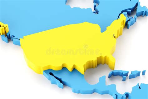Map of North America with USA Highlighted Stock Illustration - Illustration of united, country ...