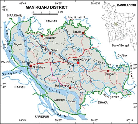 Maps of Bangladesh: Manikganj District