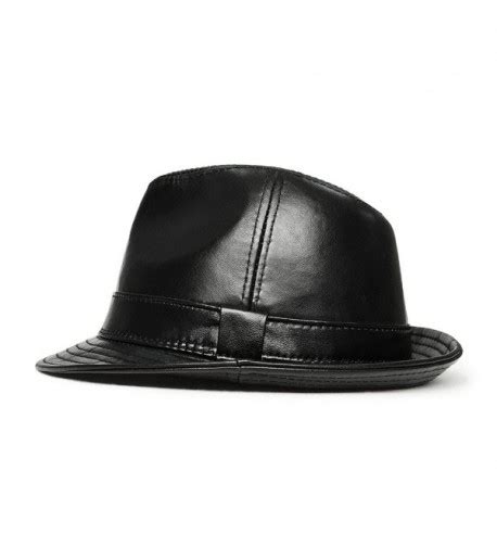 Black Fedoras Unisex Fedora Hat Solid Color Lambskin Leather Hats Lambskin Black CC12BBCC0BT