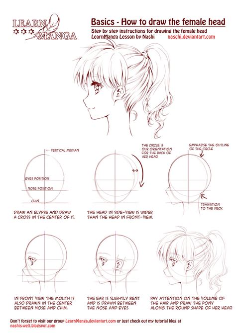 nashi's world: Learn Manga: How to draw the female head side