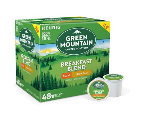 Green Mountain Coffee Roasters Breakfast Blend Decaf, Keurig K-Cup Pods, Light Roast Coffee, 48 ...