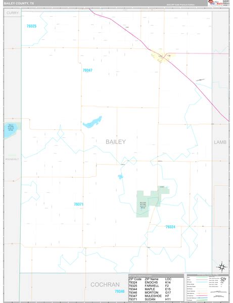 Bailey County, TX Wall Map Premium Style by MarketMAPS - MapSales