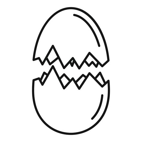 Eggshell icon, outline style 14497755 Vector Art at Vecteezy