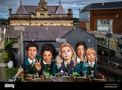 The Derry Girls Mural in Derry City, Northern Ireland Stock Photo - Alamy