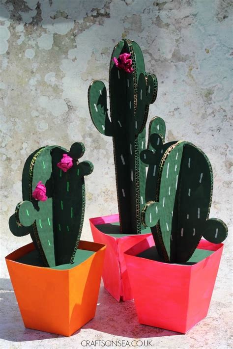 DIY Cardboard Cactus + Easy Cardboard Letters | Cardboard crafts diy ...