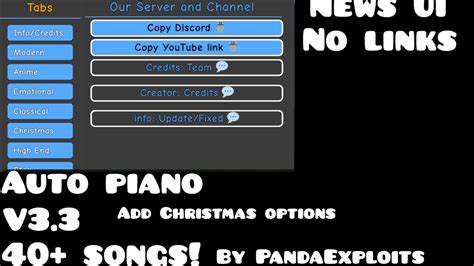 Roblox auto piano script version 3.3 test - YouTube