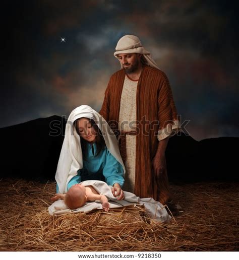 Nativity Scene Mary Joseph Baby Jesus Stock Photo 9218350 | Shutterstock