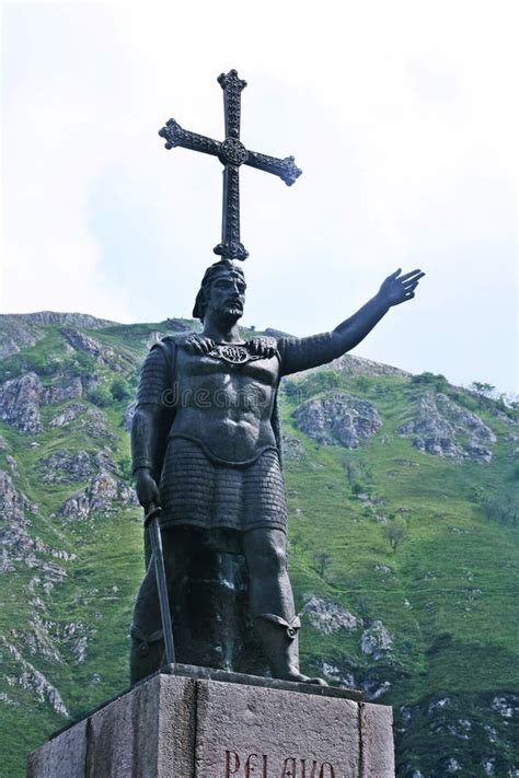 Statue Of The First King Of Spain, Don Pelayo In Covadonga, Asturias, Spain. Stock Photo - Image ...