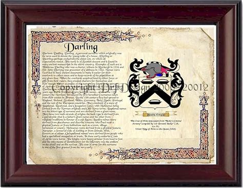 Amazon.com: DRFdesign Darling Coat of Arms/Family Crest on Fine Paper and Family History ...