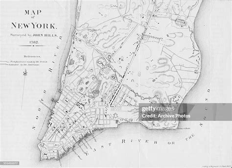 Map of the New York coast and local fortifications, at the East... News Photo - Getty Images