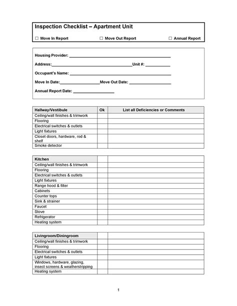 First / New Apartment Checklist - 40 Essential Templates - Template Lab