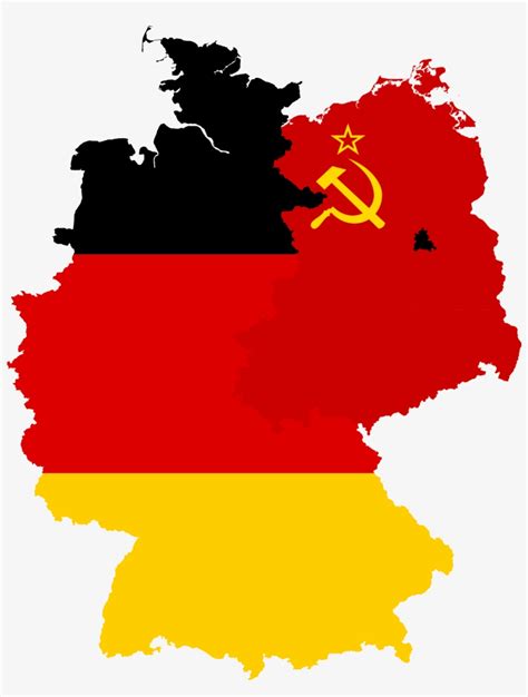 Flag Map Of West & Soviet-occupied Germany - German Flag In Germany ...