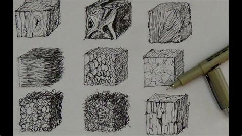 Pen and Ink Drawing Tutorials | How to create realistic textures - YouTube