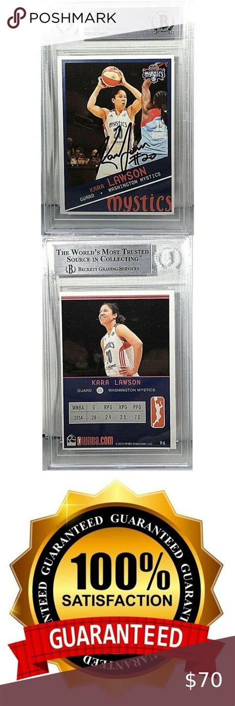 Kara Lawson Signed 2015 WNBA Basketball Card Mystics Beckett BAS Slab ...