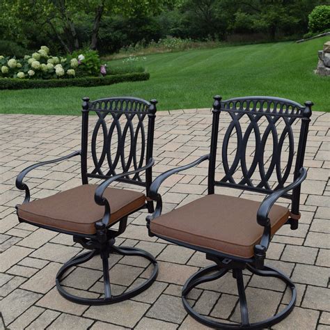 Outdoor Living and Style Set of 2 Black Swivel Rocker Outdoor Patio ...