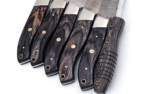 Handmade Damascus Steel Chef Knife Set 6 Pcs Damascus - Etsy