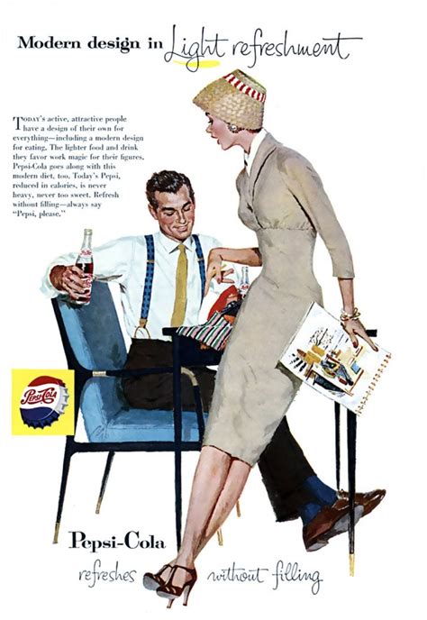 Pepsi "Modern design in light refreshment" 1957