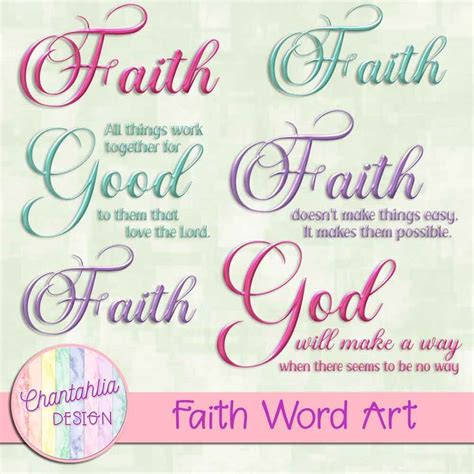 Free Word Art in a Faith Theme for Digital Scrapbooking