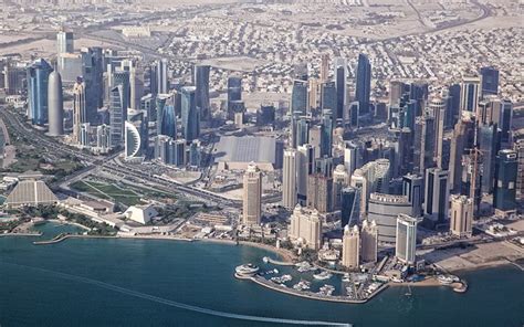 Download wallpapers Doha, Qatar, cityscape, skyscrapers, Burj Qatar ...