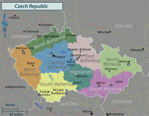 Administrative map of Czech Republic. Czech Republic administrative map ...