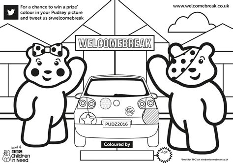 Welcome Break on Twitter: "Pick up a #Pudsey colouring in sheet to keep the kids occupied when ...