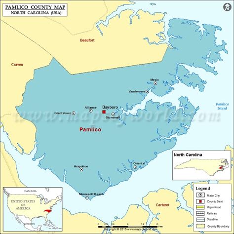 Pamlico County Map, North Carolina