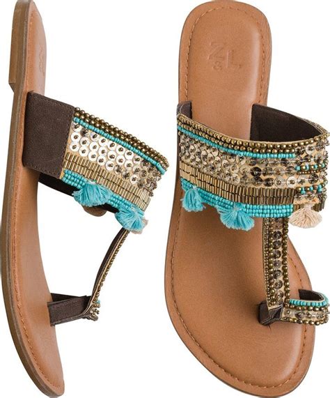 Sequined Leather Toe Ring Sandal - ShopStyle Clothes and Shoes | Toe ring sandals, Beaded ...