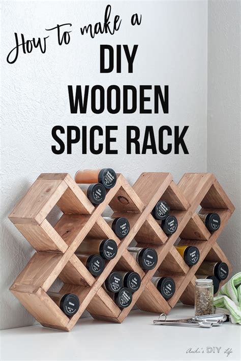 DIY Spice Rack - Easy Wooden Spice Rack For Countertop Or Wall