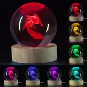 3d Axolotl Laser Engraved Crystal Ball Lamp Multi coloured - Temu