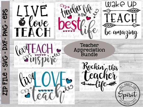 Teacher Appreciation Bundle SVG Teacher Cricut Svg Cutting - Etsy