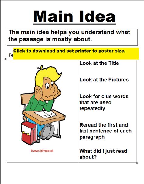 Main Idea Printable Worksheets