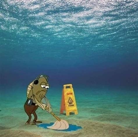 Fish Mopping Underwater Spongebob Blank Template - Imgflip