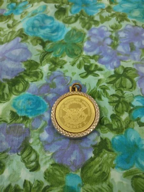VINTAGE BICENTENNIAL GOLD Coin Necklace 1776 ~ Lady Liberty Twenty Dollars $5.00 - PicClick