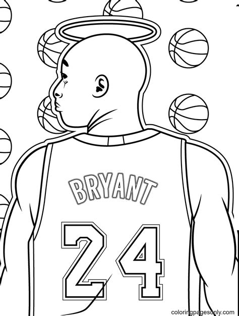 Kobe Bryant Coloring Page - Free Printable Coloring Pages